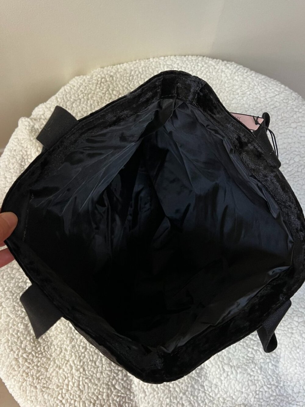 Victoria’s Secret Large Velvet Tote Bag, Black New NWT - Picture 5 of 10